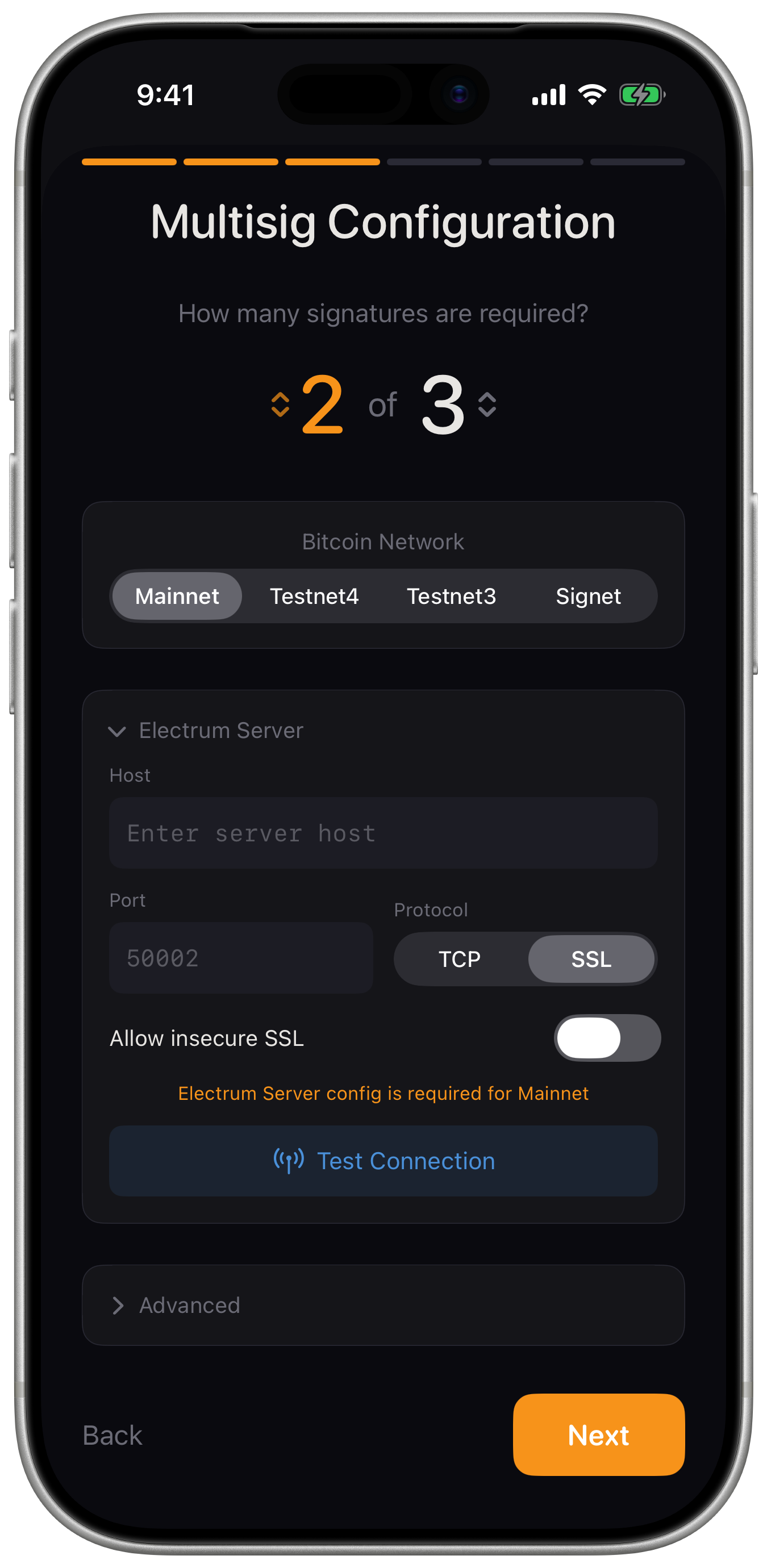 New wallet multisig configuration