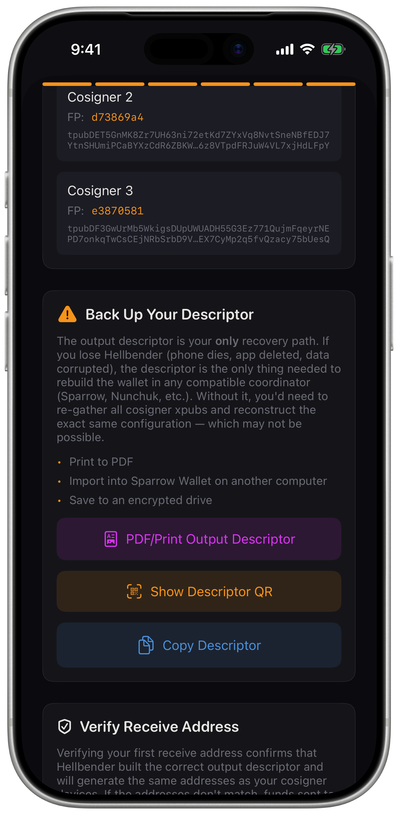 Backup PDF and QR code